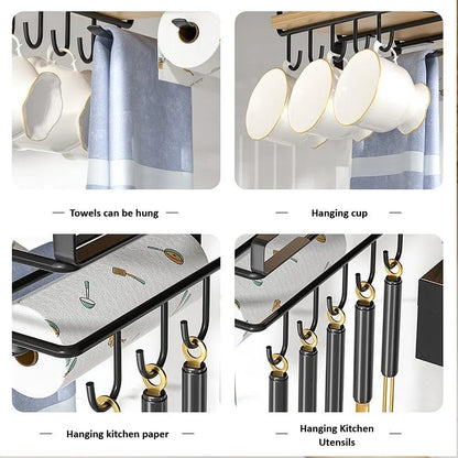 Multifunctional Under Cabinet Cutting Board Metal Holder Organiser - Mekamart Australia