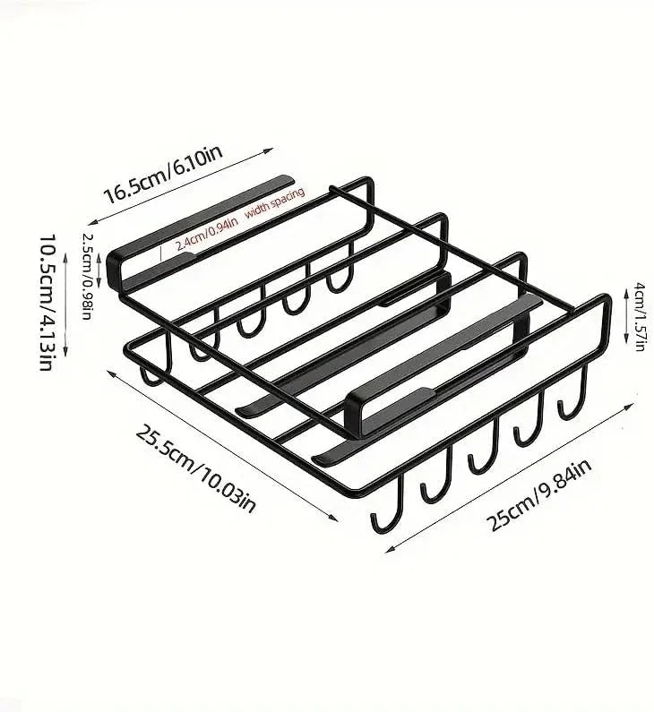 Multifunctional Under Cabinet Cutting Board Metal Holder Organiser - Mekamart Australia