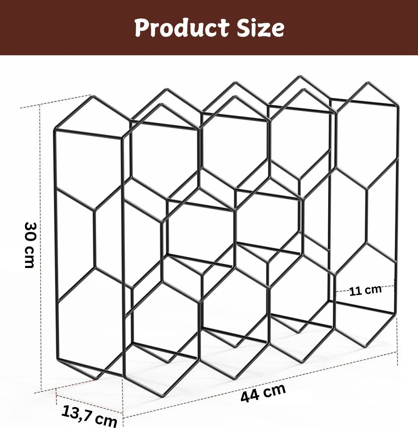 14 Bottle Freestanding Modern Metal Countertop Wine Rack Countertop - Mekamart Australia
