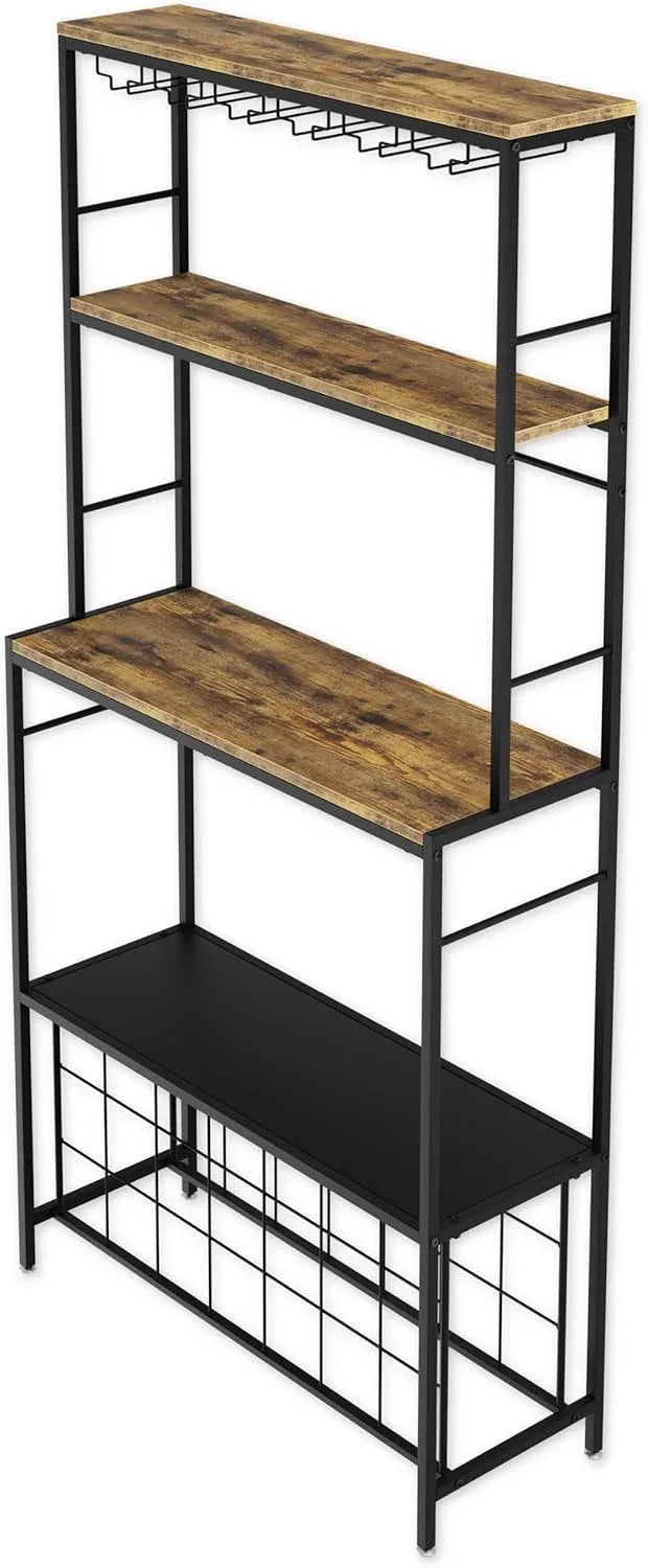CARLA HOME Large Wine Rack for 20 Bottles with Wood Countertop and Sturdy Metal Frame - Mekamart Australia
