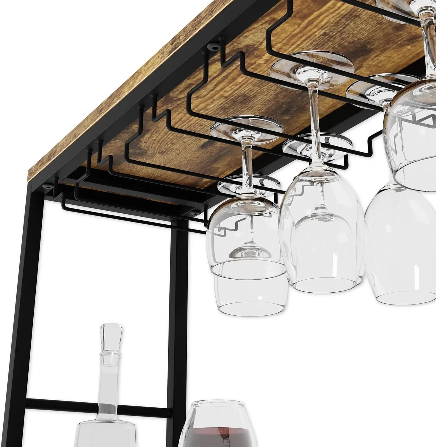 CARLA HOME Large Wine Rack for 20 Bottles with Wood Countertop and Sturdy Metal Frame - Mekamart Australia