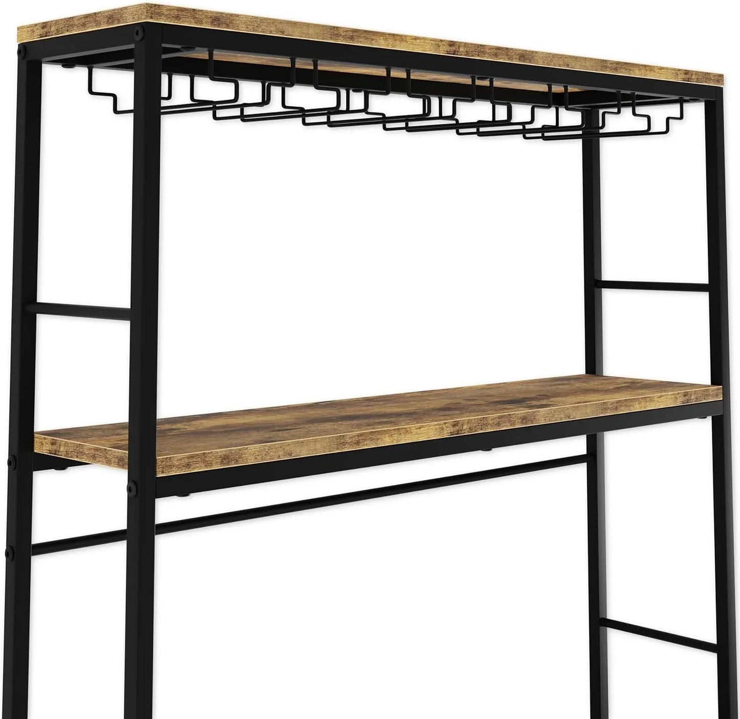 CARLA HOME Large Wine Rack for 20 Bottles with Wood Countertop and Sturdy Metal Frame - Mekamart Australia