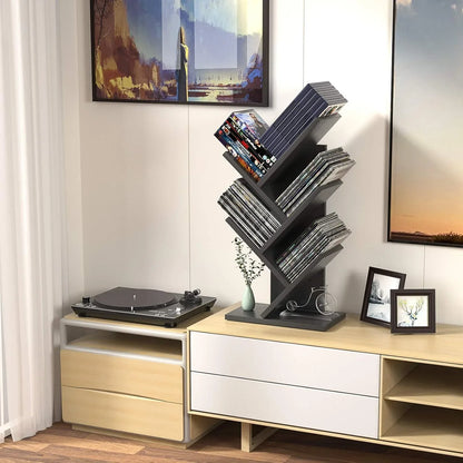 CARLA HOME 5-Tier Tree Bookshelf Storage Rack for Home Office or Bedroom (Black) - Mekamart Australia