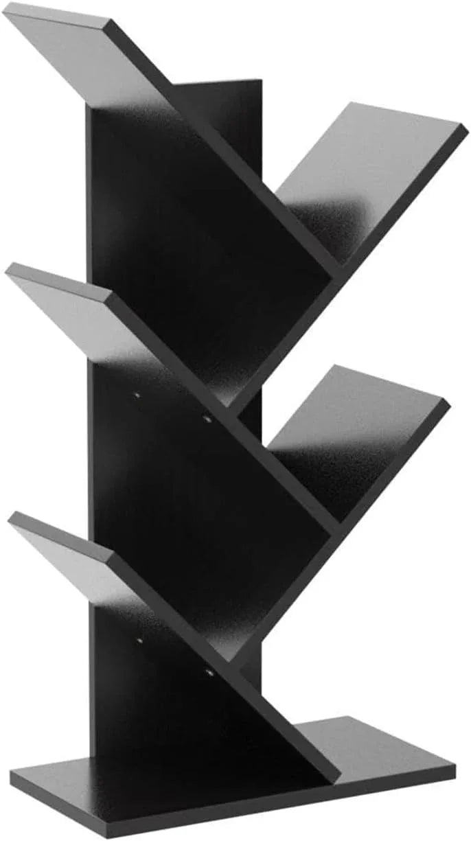 CARLA HOME 5-Tier Tree Bookshelf Storage Rack for Home Office or Bedroom (Black) - Mekamart Australia