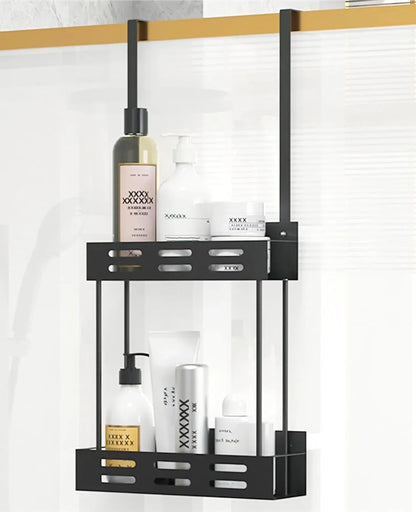 CARLA HOME Over the Door 2-tier Shower Caddy Organizer Shelf with Hooks for Bathroom - Mekamart Australia