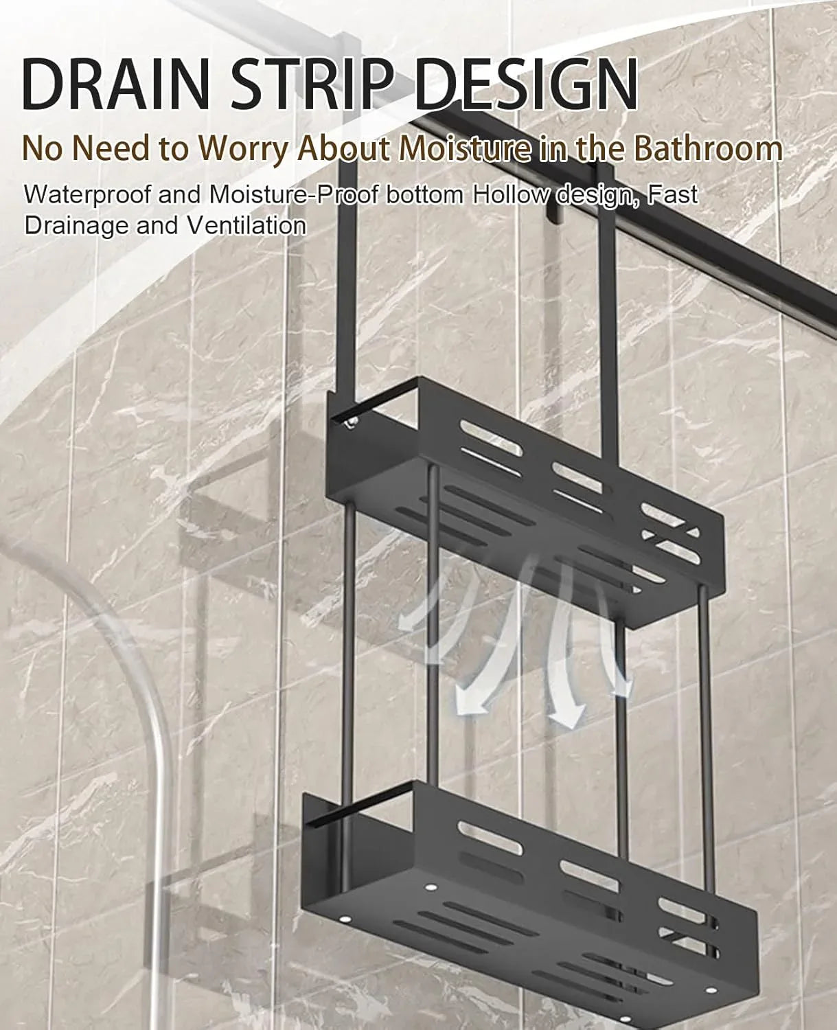 CARLA HOME Over the Door 2-tier Shower Caddy Organizer Shelf with Hooks for Bathroom - Mekamart Australia
