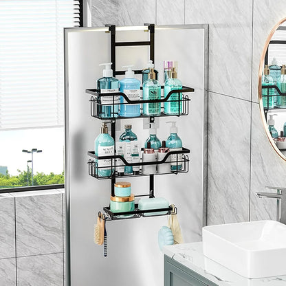CARLA HOME Over the Door 3-tier Shower Caddy Organizer Shelf with Hooks for Bathroom - Mekamart Australia
