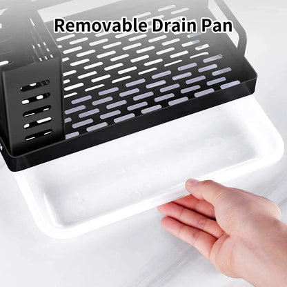 CARLA HOME Kitchen Sink Caddy Organizer with Sponge, Soap & Brush Storage and Rag Rack, Drain Tray & Utensil Holder - Mekamart Australia