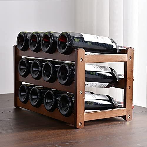 3-layer Bamboo Wine Storage Rack (12 bottles) - Mekamart Australia