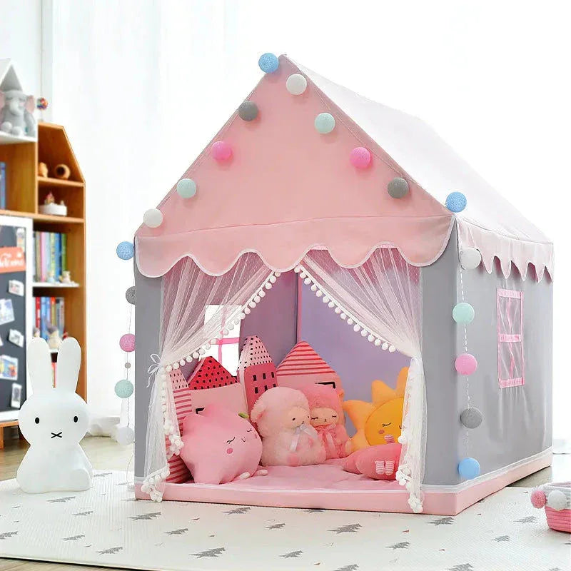 Kids Play Tent Wigwam Large Pink Princess Castle - Mekamart Australia