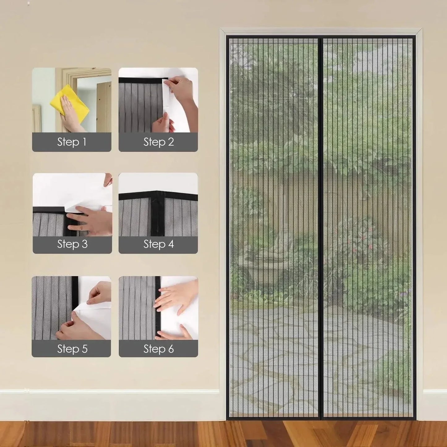 Magnetic Mosquito Net Door Curtain 90x210cm - Mekamart Australia