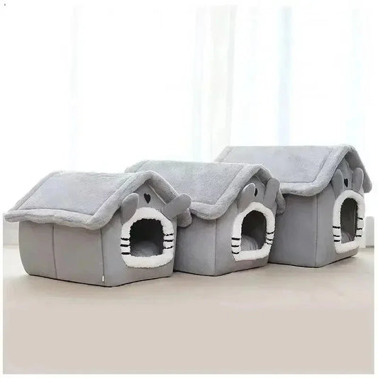 Soft Indoor Dog House & Bed - Washable Grey - Mekamart Australia
