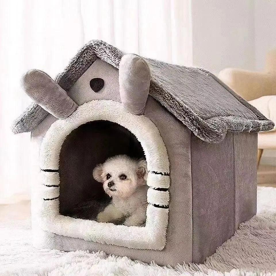 Soft Indoor Dog House & Bed - Washable Grey - Mekamart Australia