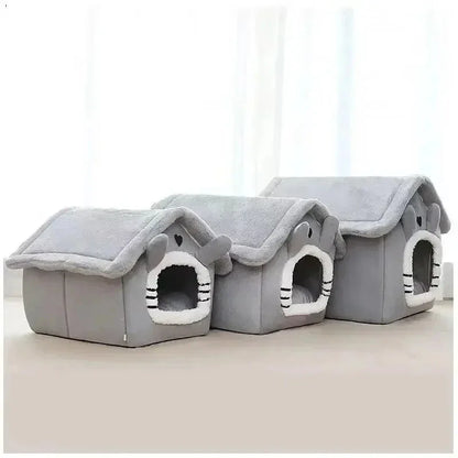 Soft Indoor Dog House & Bed, Washable Grey - Mekamart Australia