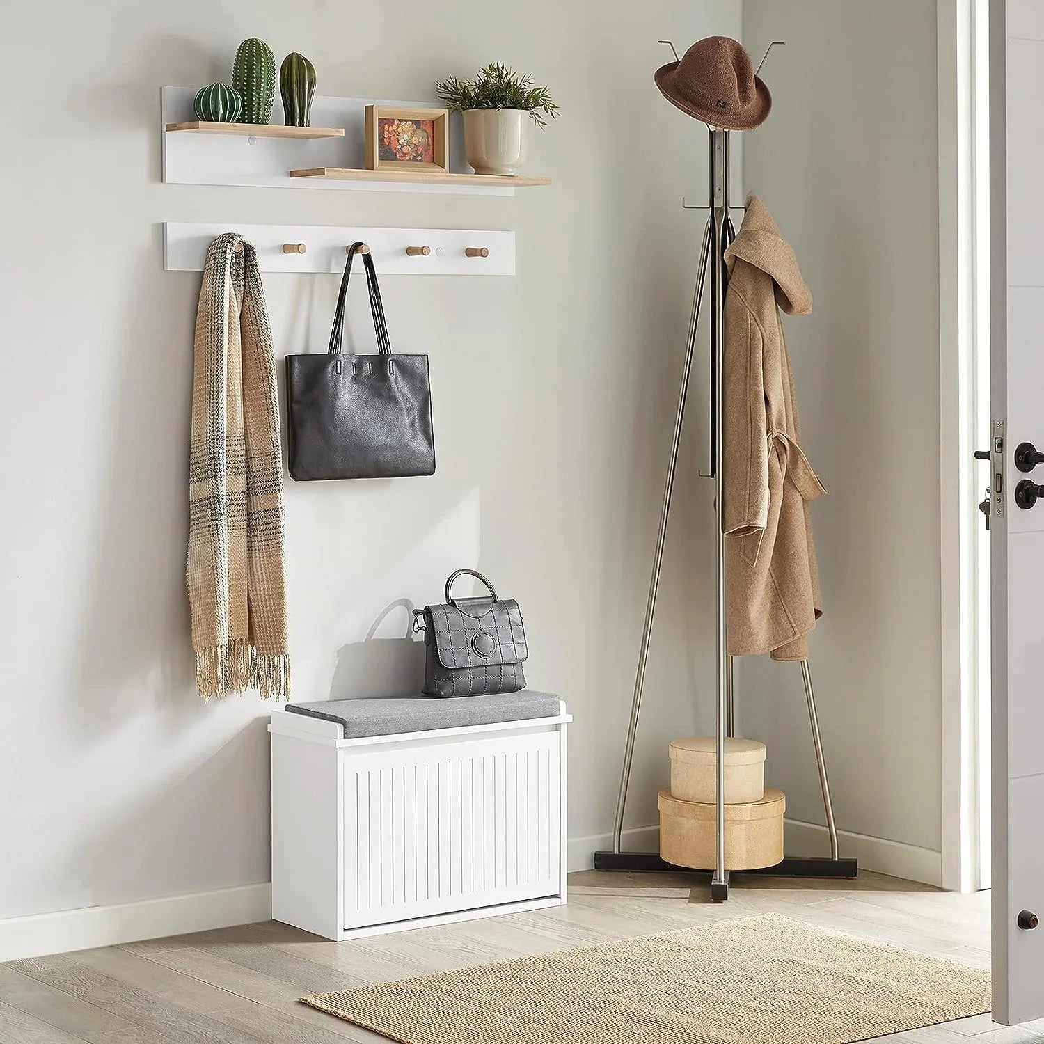 Hallway Shoe Bench Rack Cabinet Seat Cushion - Mekamart Australia