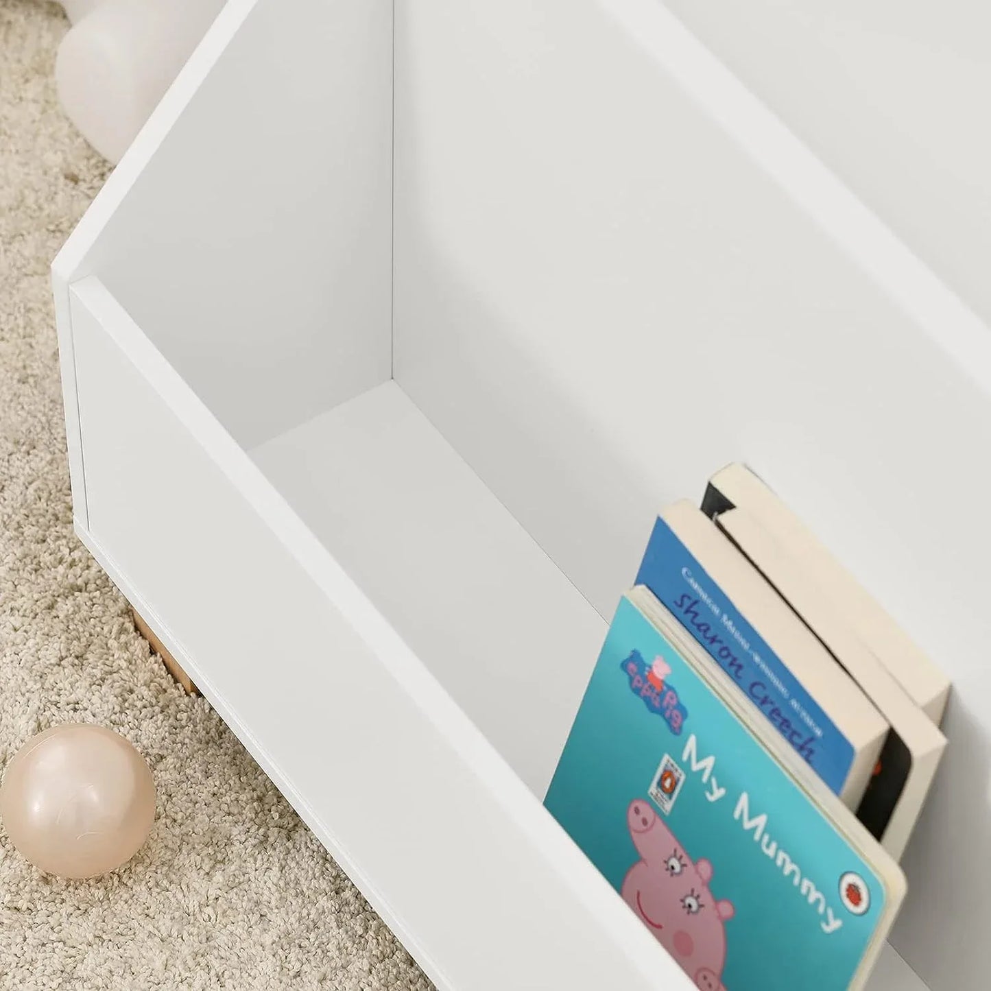 Kids Storage Bookcase 3 Compartments, White - Mekamart Australia