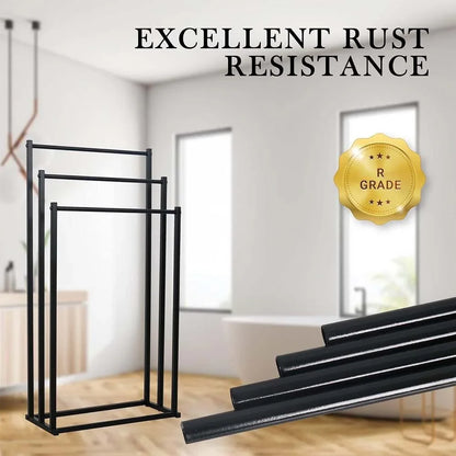3 Tier Metal Towel Rack Freestanding Bathroom Organizer Rail - Mekamart Australia