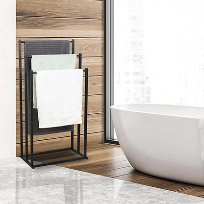 3 Tier Metal Towel Rack Freestanding Bathroom Organizer Rail - Mekamart Australia