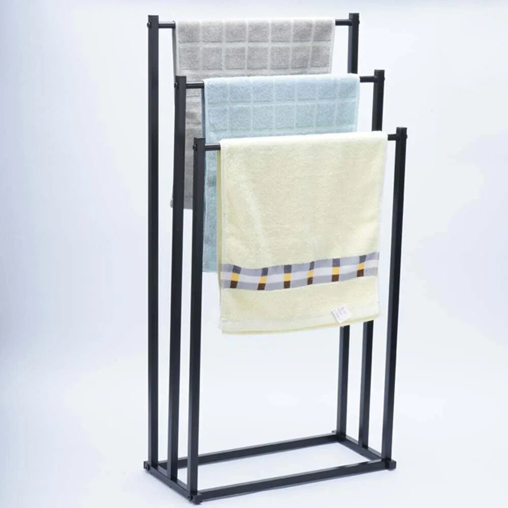 3 Tier Metal Towel Rack Freestanding Bathroom Organizer Rail - Mekamart Australia