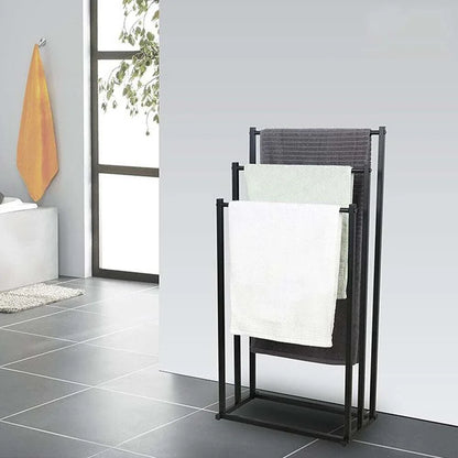 3 Tier Metal Towel Rack Freestanding Bathroom Organizer Rail - Mekamart Australia