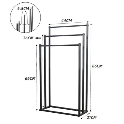3 Tier Metal Towel Rack Freestanding Bathroom Organizer Rail - Mekamart Australia
