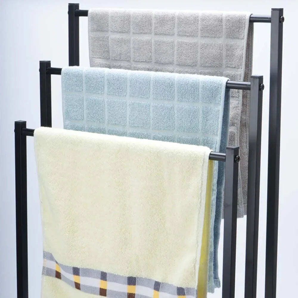 3 Tier Metal Towel Rack Freestanding Bathroom Organizer Rail - Mekamart Australia