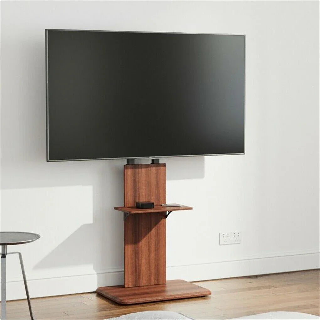 Heavy Duty TV Floor Stand Adjustable Mount 65 Black Brown - Mekamart Australia