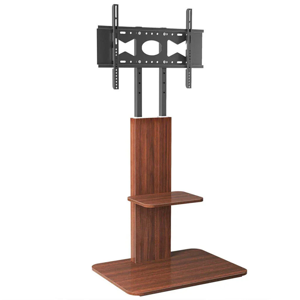 Heavy Duty TV Floor Stand Adjustable Mount 65 Black Brown - Mekamart Australia
