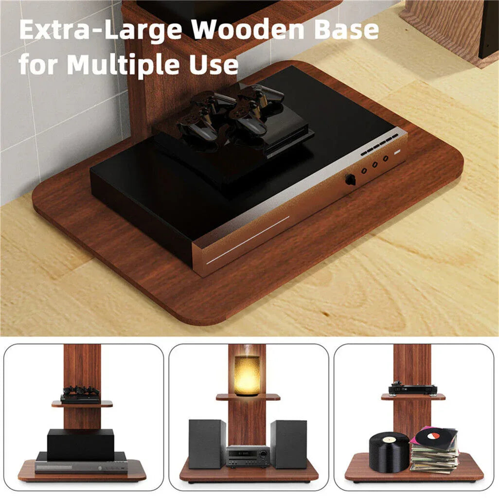 Heavy Duty TV Floor Stand Adjustable Mount 65 Black Brown - Mekamart Australia