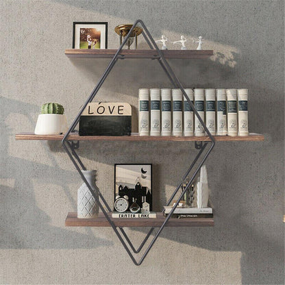 Vintage Rustic Wooden Floating Shelves - Mekamart Australia