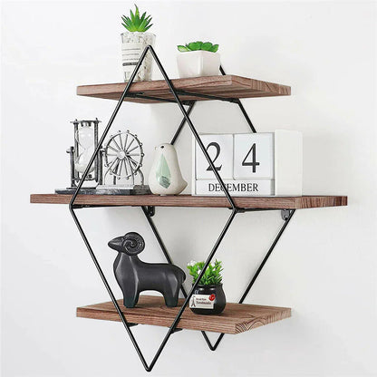 Vintage Rustic Wooden Floating Shelves - Mekamart Australia