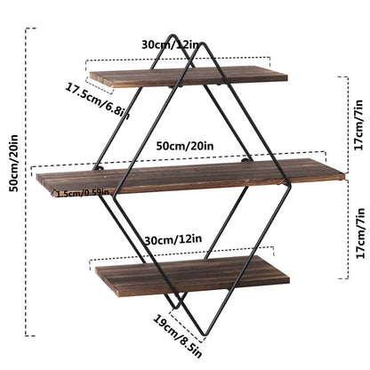 Vintage Rustic Wooden Floating Shelves - Mekamart Australia