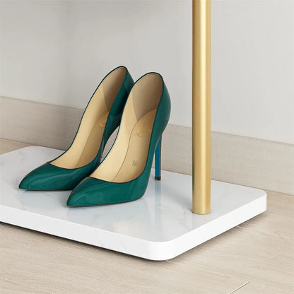 Gold Metal Coat Rack Stand Granite Base Hall Tree - Mekamart Australia