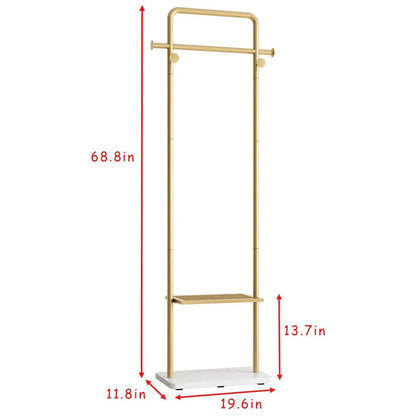 Gold Metal Coat Rack Stand Granite Base Hall Tree - Mekamart Australia