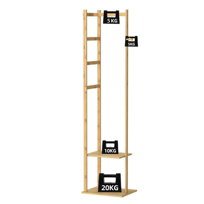Bamboo Coat & Hat Rack Stand Shoe Shelf Thicken Wooden Hanger - Mekamart Australia