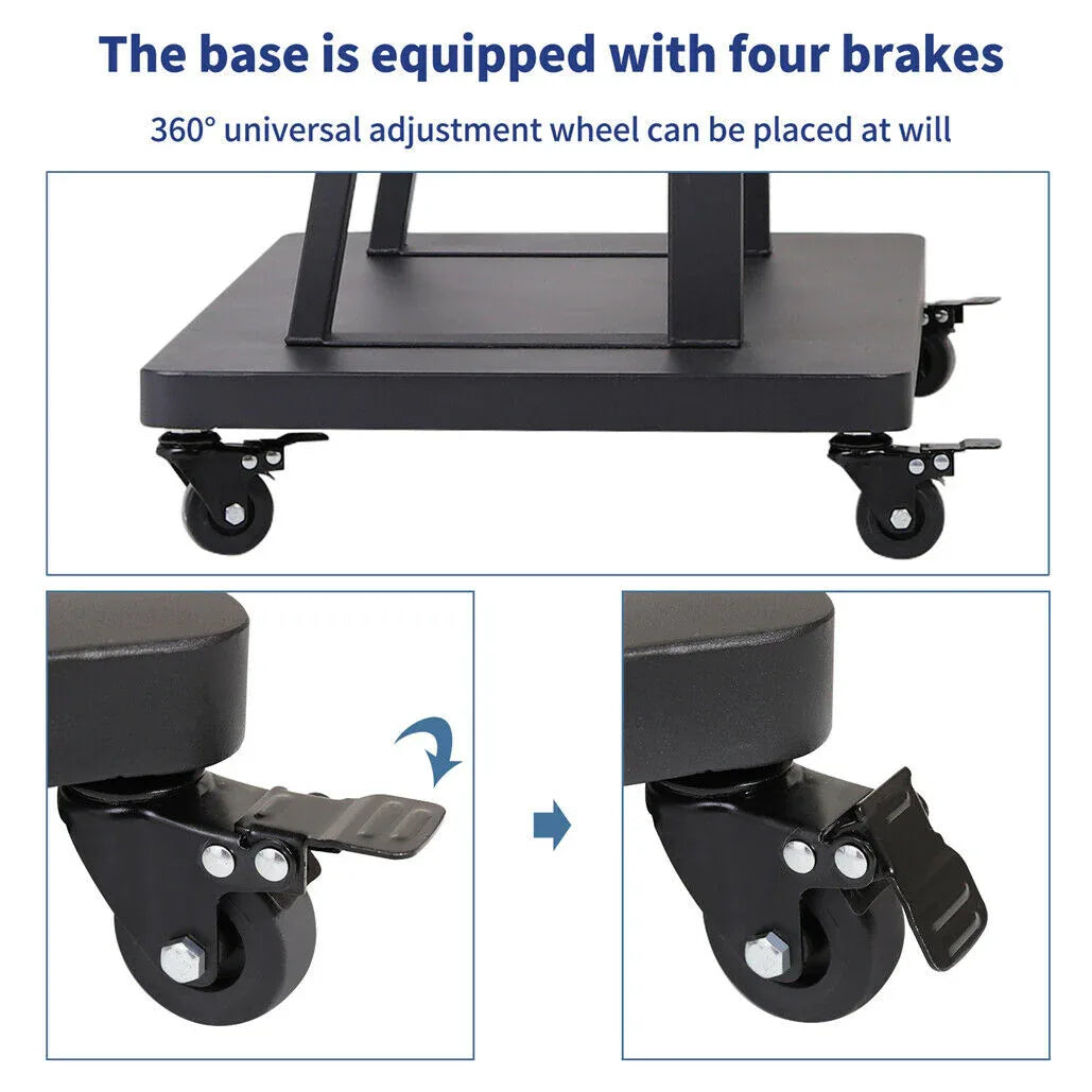 32-80 Rolling TV Stand with 2-Tier Shelf Adjustable Mount - Mekamart Australia