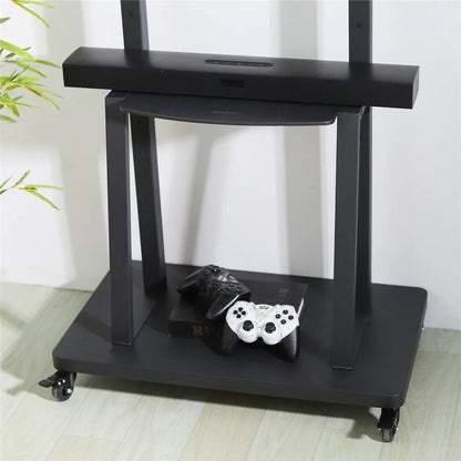 32-80 Rolling TV Stand with 2-Tier Shelf Adjustable Mount - Mekamart Australia