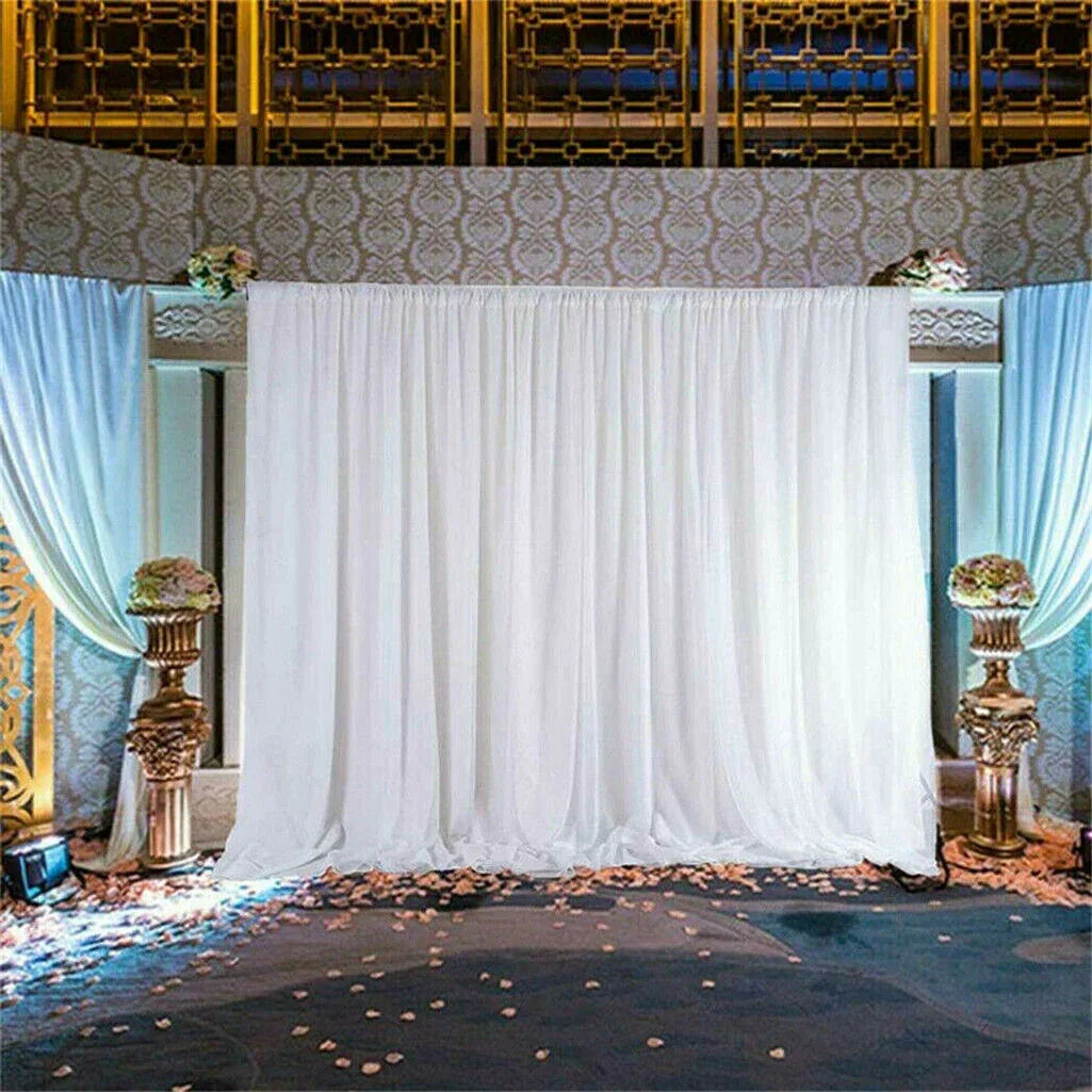 3x6m White Stage Curtain Backdrop - Mekamart Australia