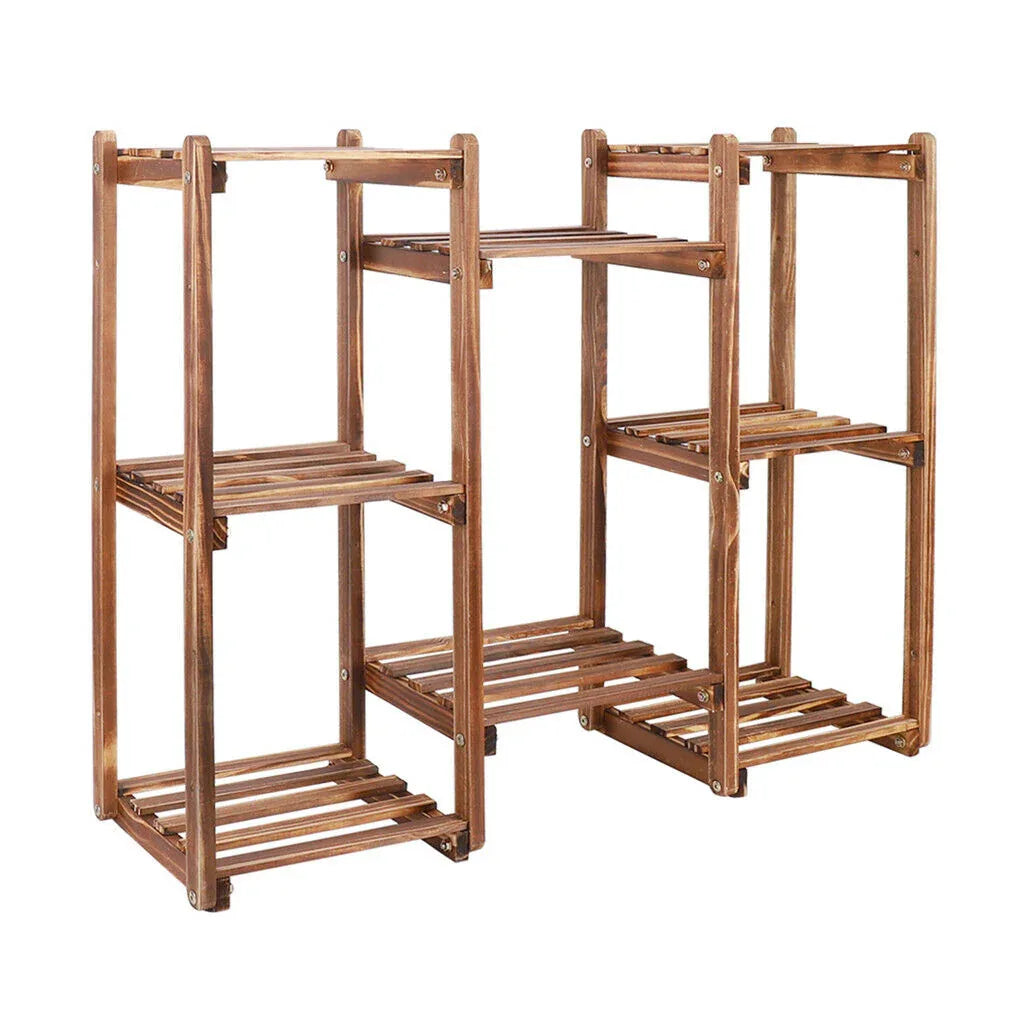 8-Tier Wooden Plant Stand Outdoor Indoor Garden Shelf - Mekamart Australia