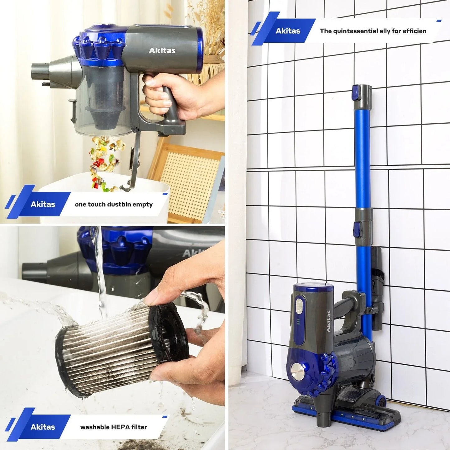 V8 150W Handheld Stick Vacuum Cleaner 40 Min Runtime LED - Mekamart Australia