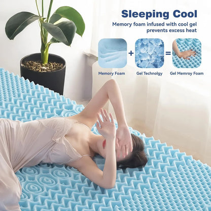 Double Bamboo Memory Foam Mattress Topper 7-Zone 8cm - Mekamart Australia