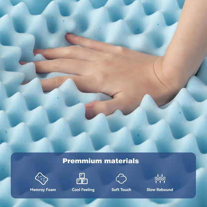 Double Bamboo Memory Foam Mattress Topper 7-Zone 8cm - Mekamart Australia
