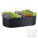 Oval Raised Garden Bed 160x80x42cm Galvanised Steel Planter - Mekamart Australia