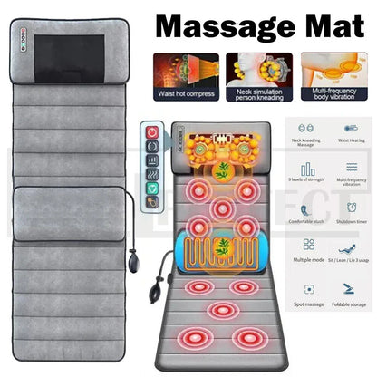 Electric Full Body Massage Mat 10 Motors Heated 45cm Width - Mekamart Australia