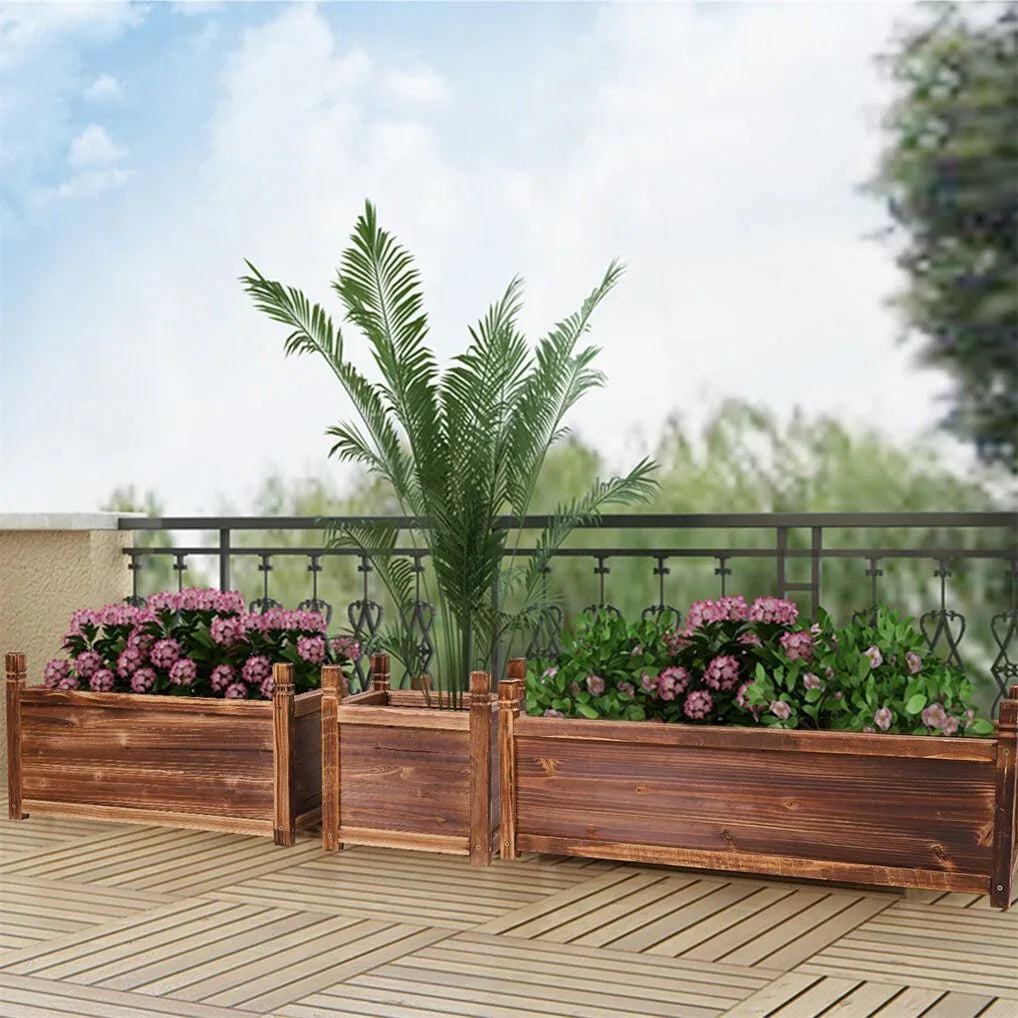 Medium Raised Garden Bed 60x30x33cm Wooden Planter Box - Mekamart Australia