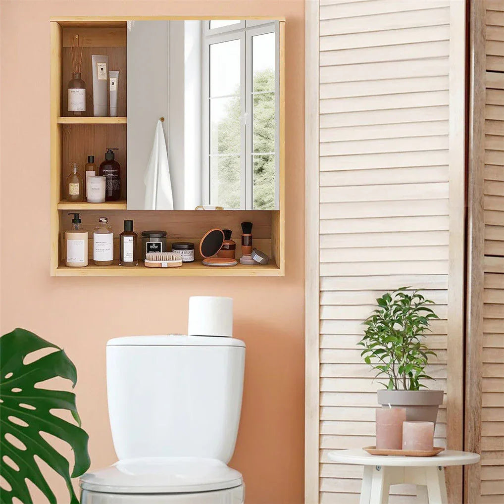 Wall Cabinet Bathroom Mirror Storage Medicine 55.5cm - Mekamart Australia