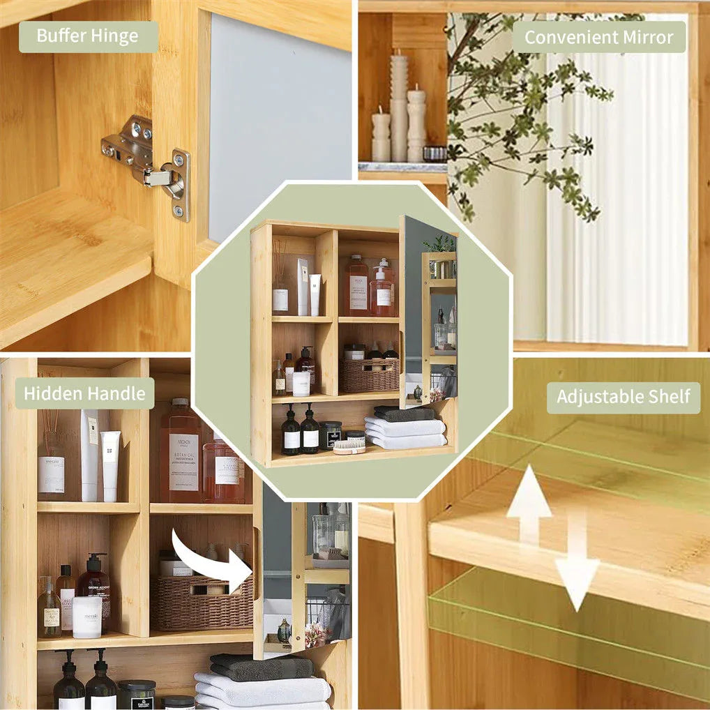 Wall Cabinet Bathroom Mirror Storage Medicine 55.5cm - Mekamart Australia