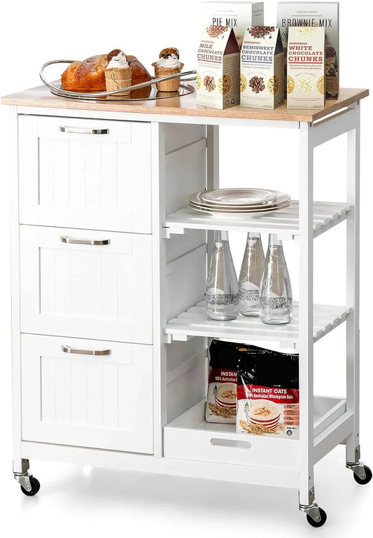 Kitchen Island on Wheels with Storage - Mekamart Australia