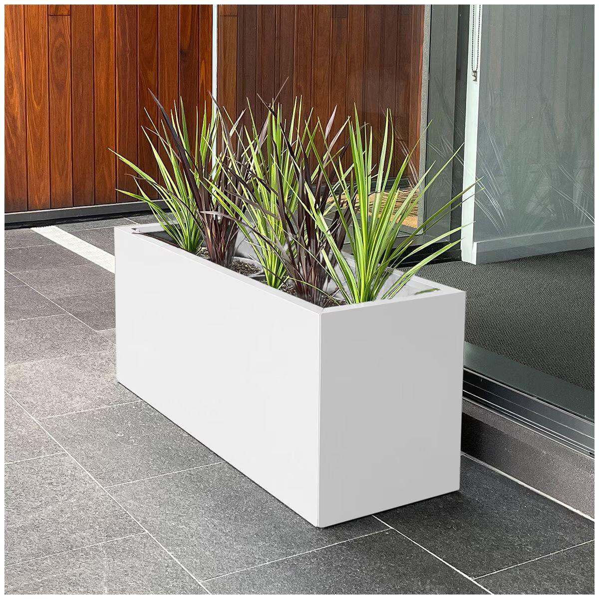 Designer Planter Box 900 x 340 x 400mm Vibrant White - Mekamart Australia