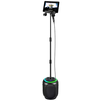 Black Wireless Karaoke System with Bluetooth Audio and Disco Lights